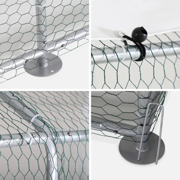 Enclos poulailler 12 m² parc grillagé 4x3 M acier galvanisé