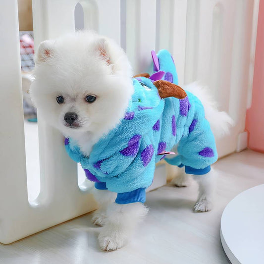 Manteau épais mignon à capuche pour chien
